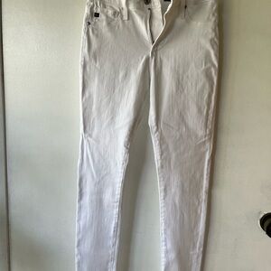 AG Adriano Goldschmied Women's White High- Rise Farrah Skinny Ankle Jeans